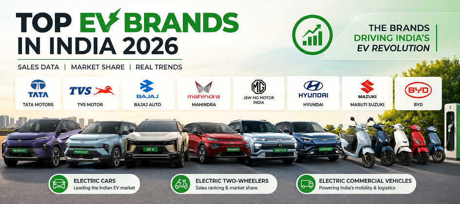 Top EV Brands in India 2026: Complete List of Leading Electric Vehicle Companies